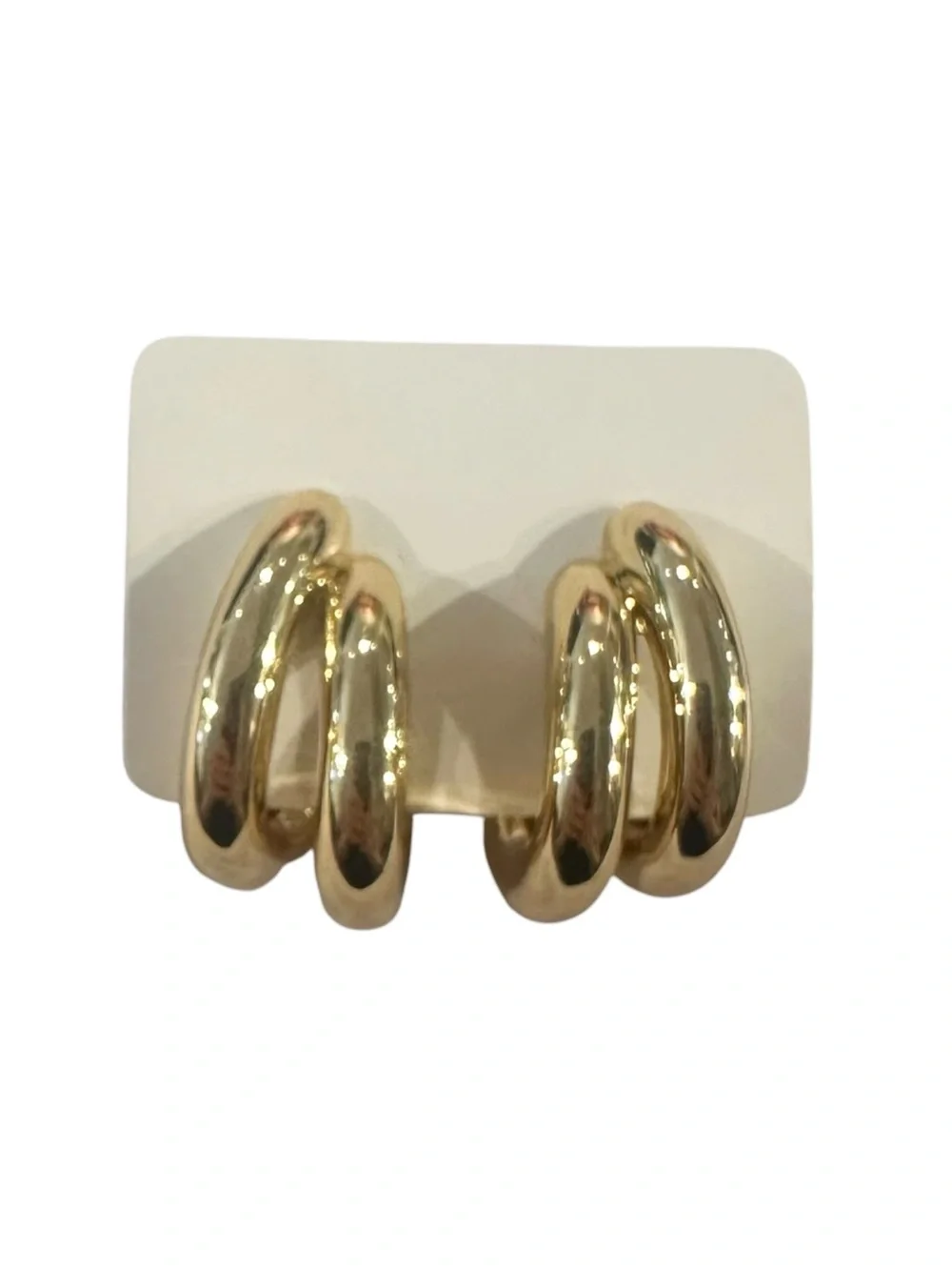 Jenny Bird Florence Gold Plated Steel Dual Hoop Earrings W/Box
